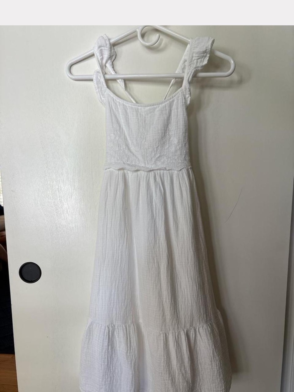 Cat & Jack White Ruffled Strap Maxi Dress